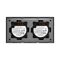 Intrerupator Dublu + Dublu cu Touch din Sticla LUXION, negru