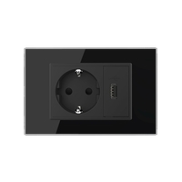 Priza simpla cu USB Livolo standard italian, negru