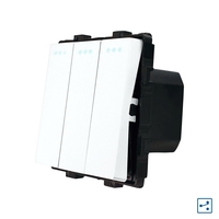 Modul Intrerupator Triplu Cap Scara Mecanic LUXION, alb