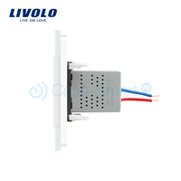 Priza USB Livolo cu rama din sticla, alb