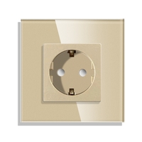 Priza Simpla LUXION cu Rama din Sticla, auriu