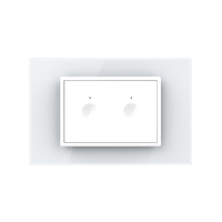 Intrerupator Dublu Cap Scara / Cruce Wi-Fi cu Touch LIVOLO cu rama din sticla, standard italian – Serie Noua, Alb