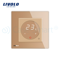 Termostat Livolo pentru sisteme de incalzire electrice, auriu