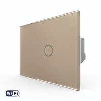 Intrerupator Simplu Wi-Fi cu Touch LIVOLO din Sticla, Standard Italian – Serie Noua, auriu
