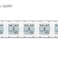 Priza cvintupla Livolo cu rama din sticla, alb
