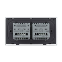 Intrerupator Simplu + Dublu cu Touch LIVOLO cu Rama Din Sticla, Standard Italian, 4M, alb