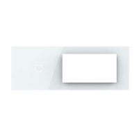 Panou Intrerupator Simplu cu 2 Prize LIVOLO din Sticla, Standard Italian - 6/7M, alb