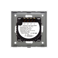 Intrerupator Triplu cu Touch din Sticla si Rama de Aluminiu LUXION, alb