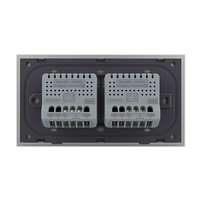 Intrerupator Simplu + Simplu cu Touch LIVOLO cu Rama Din Sticla, Standard Italian, 4M, gri