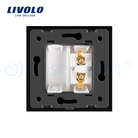 Priza redare sunet LIVOLO cu rama din sticla, negru