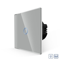 Intrerupator Simplu cu Variator cu Touch din Sticla LUXION, RF433, gri