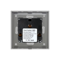 Priza Simpla Wi-Fi cu Monitorizare Consum, cu Rama din Sticla LUXION, gri