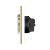 Priza Simpla cu Capac de Protectie LUXION cu rama din aluminiu, auriu