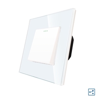 Intrerupator Simplu Cap Scara Mecanic LUXION cu Rama din Sticla, alb