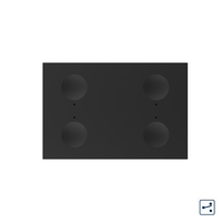 Modul intrerupator cvadruplu cap scara / cap cruce cu touch Livolo standard Italian, Serie noua, negru
