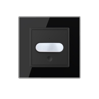 Intrerupator senzor de miscare PIR Livolo cu rama din sticla, negru