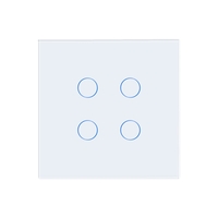 Intrerupator Cvadruplu cu Touch din Sticla LUXION, 500W, alb