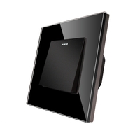 Intrerupator Simplu Mecanic LUXION cu Rama din Sticla, negru