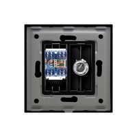 Priza TV + Internet cu Rama din Sticla LUXION, negru