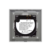 Buton Sonerie cu Touch, cu Revenire, din Sticla si Rama de Aluminiu LUXION, gri