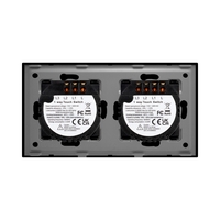 Intrerupator Triplu + Dublu cu Touch din Sticla LUXION, negru