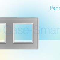 Rama priza dubla Livolo din sticla, gri