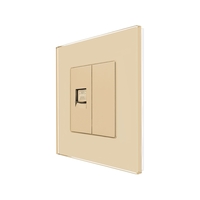 Priza Telefon + Blank cu Rama din Sticla LUXION, auriu