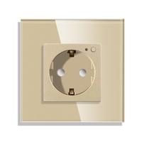 Priza Inteligenta cu Protocol Zigbee si Monitorizare Consum cu Rama Din Sticla LUXION, auriu