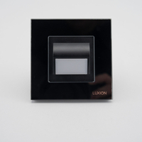 Lampa de Veghe LED cu Lumina Alb - Neutra LUXION cu Rama de Sticla, negru