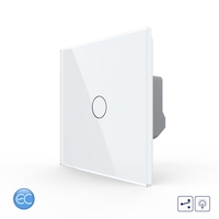 Intrerupator Simplu Cap Scara / Cruce cu Dimmer cu Touch LIVOLO din Sticla - Protocol ZigBee EC, alb