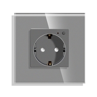 Priza Simpla Wi-Fi cu Monitorizare Consum, cu Rama din Sticla LUXION, gri