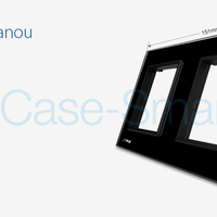 Rama priza dubla Livolo din sticla, negru