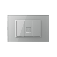 Priza internet Livolo cu rama din sticla - standard italian, gri