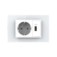 Priza simpla cu USB Livolo standard italian, alb