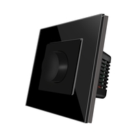 Intrerupator cu Variator Mecanic LUXION cu Rama din Sticla, negru