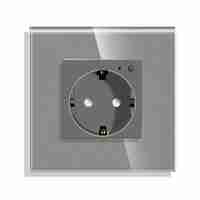 Priza Inteligenta cu Protocol Zigbee si Monitorizare Consum cu Rama Din Sticla LUXION, gri