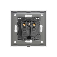 Priza Simpla cu Capac de Protectie LUXION cu rama din aluminiu, alb