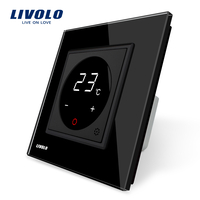 Termostat Livolo pentru sisteme de incalzire electrice, negru
