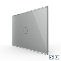 Intrerupator cap scara/cruce wireless cu touch Livolo din sticla - standard italian, gri