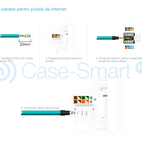 Priza internet Livolo cu rama din sticla, alb