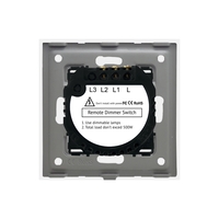 Intrerupator Dublu cu Variator si Touch din Sticla si Rama de Aluminiu LUXION, RF433, auriu