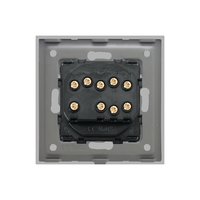 Intrerupator Triplu Cap Scara Mecanic LUXION cu Rama din Sticla, gri