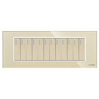 Intrerupator Mecanic 12 Posturi LUXION cu Rama din Sticla, Standard Italian, 6M, auriu