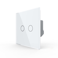 Intrerupator Dublu LIVOLO cu Touch din Sticla Securizata - Serie Noua, alb