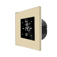 Termostat Wi-Fi pentru incalzirea electrica LUXION cu Rama din Sticla, auriu