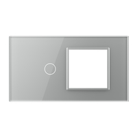 Panou Intrerupator Simplu cu Priza LIVOLO din Sticla, Standard Italian - 4M, gri