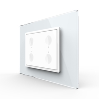 Intrerupator cvadruplu cu touch Livolo cu rama din sticla, standard Italian - Serie noua, alb