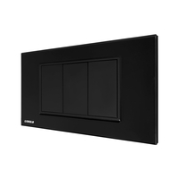 Priza blank - goala Livolo cu rama din sticla - standard italian, negru