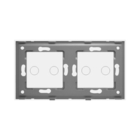 Panou Intrerupator Dublu + Dublu cu Touch Din Sticla LUXION, alb