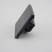 Intrerupator Dublu cu Touch din Sticla LUXION, 500W, negru